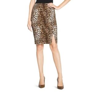 White House Black Market Lepard Pencil Skirt Size 4